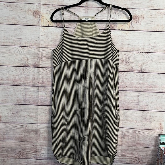 Madewell Dresses & Skirts - Madewell Black & Tan Striped Dress - Size 10 ✨